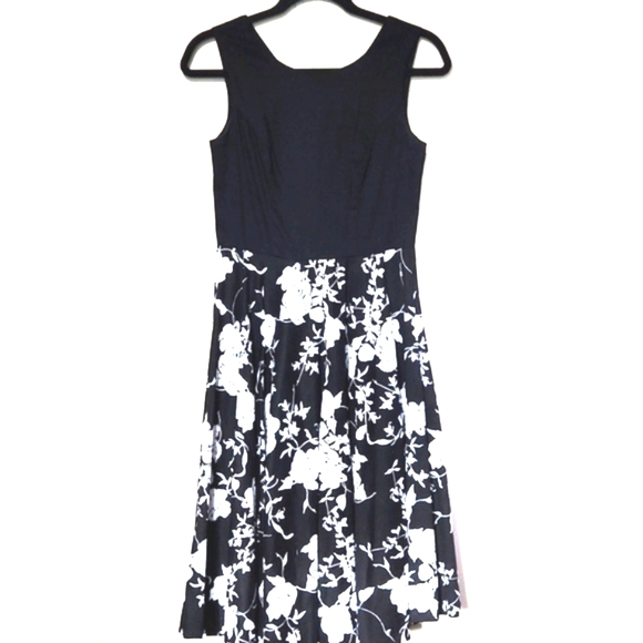 Grace Karin Dresses & Skirts - Grace Karin Floral Retro Tea Dress Full Skirt Black & White Size Small